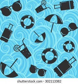 Summer travel pattern background