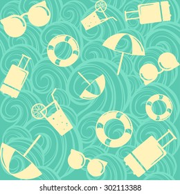 Summer travel pattern background