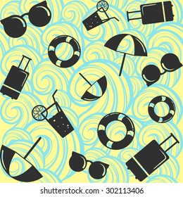Summer travel pattern background
