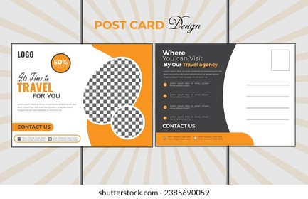 Summer Travel Postcard Design Template and creative