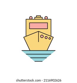 vector de icono de barco de verano