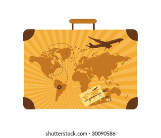 Summer travel, suitcase