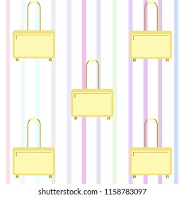 summer travel suitcase swimsuit flip flops cocktail vector background