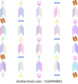 summer travel suitcase swimsuit flip flops cocktail vector background