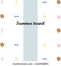 summer travel suitcase swimsuit flip flops cocktail vector background summer travel suitcase swimsuit flip flops cocktail vector background