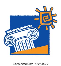 Summer travel symbol. Vector.