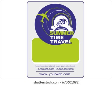 Summer travel and tourism background.Logo for travel on a sticker, poster, card, business card for a travel company.Vector icon.Picture tour in summer.