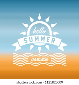 Summer, travel and vacation badges or logo vector illustration