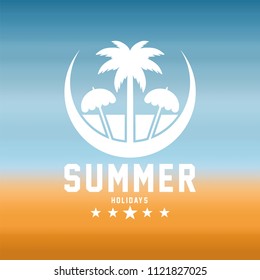 Summer, travel and vacation badges or logo vector illustration