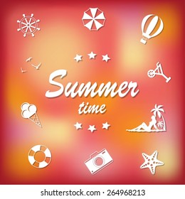 Summer travel and vacation icon collection