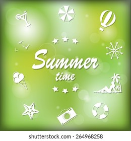 Summer travel and vacation icon collection
