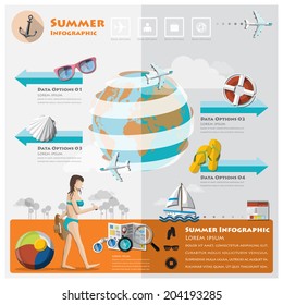 Summer And Travel Vacation Infographic Design Template