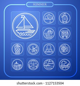 summer, travel, vacation, line icon, illustration