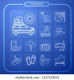 summer, travel, vacation, line icon, illustration