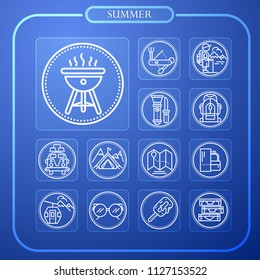 summer, travel, vacation, line icon, illustration