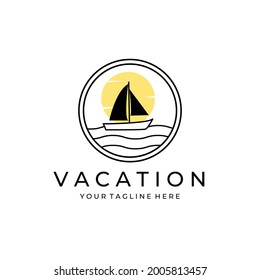 Diseño del logotipo del vector de vacaciones de verano