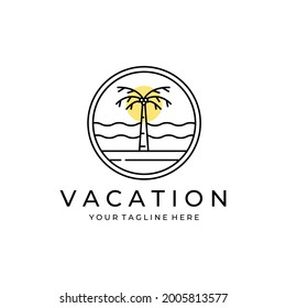 Summer travel vacation vector logo concept illustration design