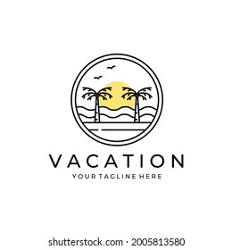 Sommerurlaub Vektor-Logo-Design Illustration