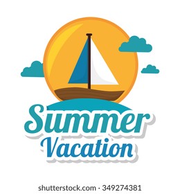 Summer, travel and vacations graphic design, vector illustration 