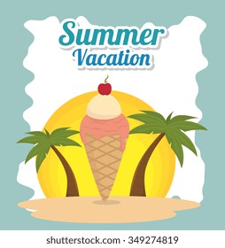 Summer, travel and vacations graphic design, vector illustration 
