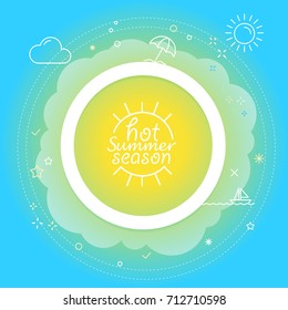 Concepto de vector de viajes de verano. Ilustración itinerante de vacaciones