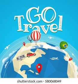 Summer travel vector illustration. Go travel concept