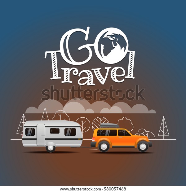 Summer\
travel vector illustration. Go travel\
concept