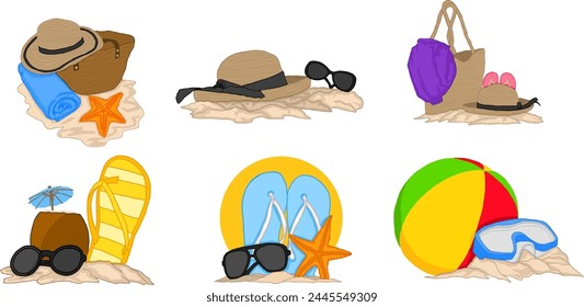 Summer Traveling Beach Item Vector