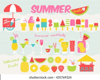 summer treat design elements,food illustration