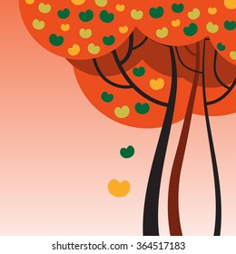 Summer tree with apples