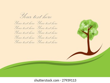 Summer tree background. Vector