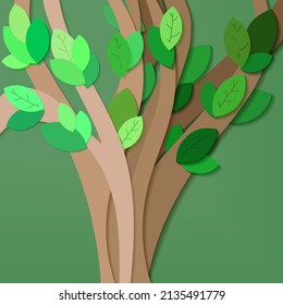Árbol de verano con hojas verdes. Resumen del fondo de la naturaleza. Ilustración de diseño. Vector eps 10