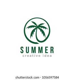 Summer Tree Logo Vector Icon Template