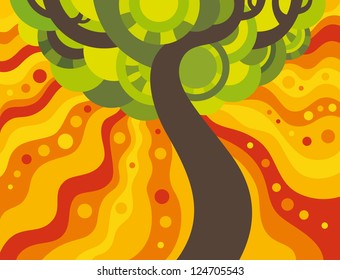Summer tree on a beautiful sunny background