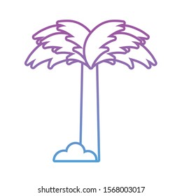 summer tree palm gradient style icon vector illustration design
