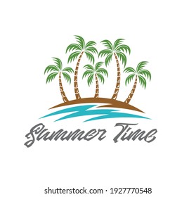 summer tree palm logo icon vector template - Vector