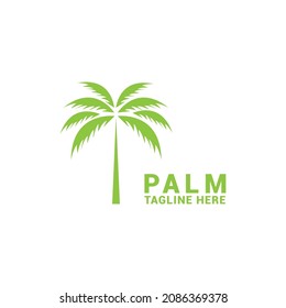 plantilla vectorial del icono del logotipo de la palma de árbol de verano.
