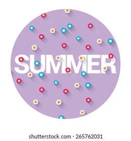 summer tree sign or label. summer tree vector illustration can be used for banner and posters.
