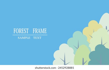 
Summer tree simple illustration background frame