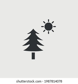 summer tree vector icon palm tree and sun