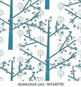 Summer trees colorful seamless pattern background.Tree abstract can be used for wallpaper, cover fills, web page background, surface textures.
