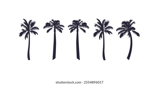Summer Trees Silhouette Vector Illustration. Summer Trees Silhouette Vector Illustration | Nature Silhouettes Design