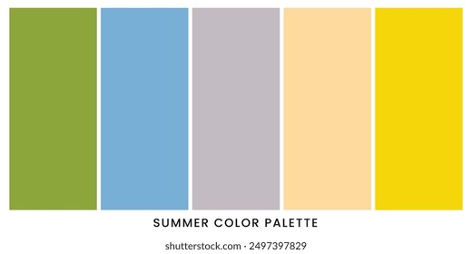 Summer trend palette color set vector design isolated.