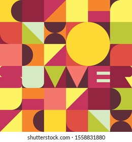 Summer trendy geometric background - Vector 