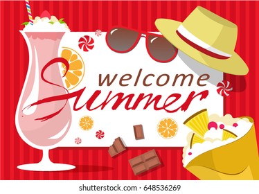  Summer trendy vector lettering card