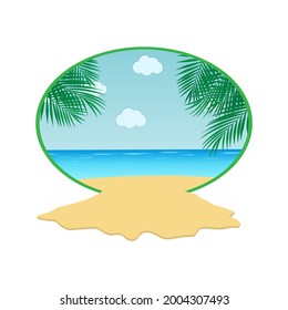 Summer trip. Beautiful seascape, summer holidays. Vector design.