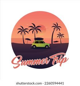 Summer trip design vector, Summer trip design template