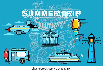summer trip, icon vector