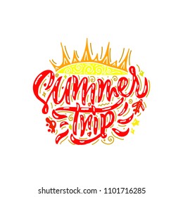 Summer trip. Lettering card