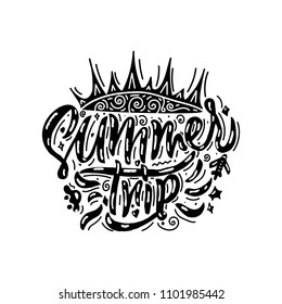 Summer trip. Lettering card